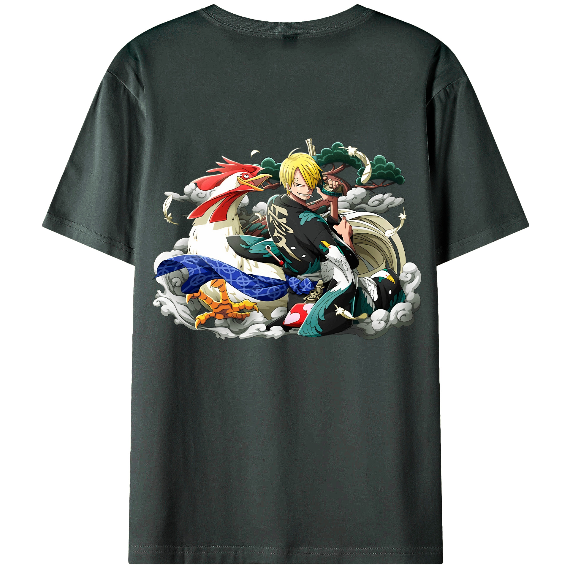 （画像用） ワンピース サンジ ONE PIECE Sanji 綿100％ メンズ半袖Tシャツ（バックプリント） 通気性